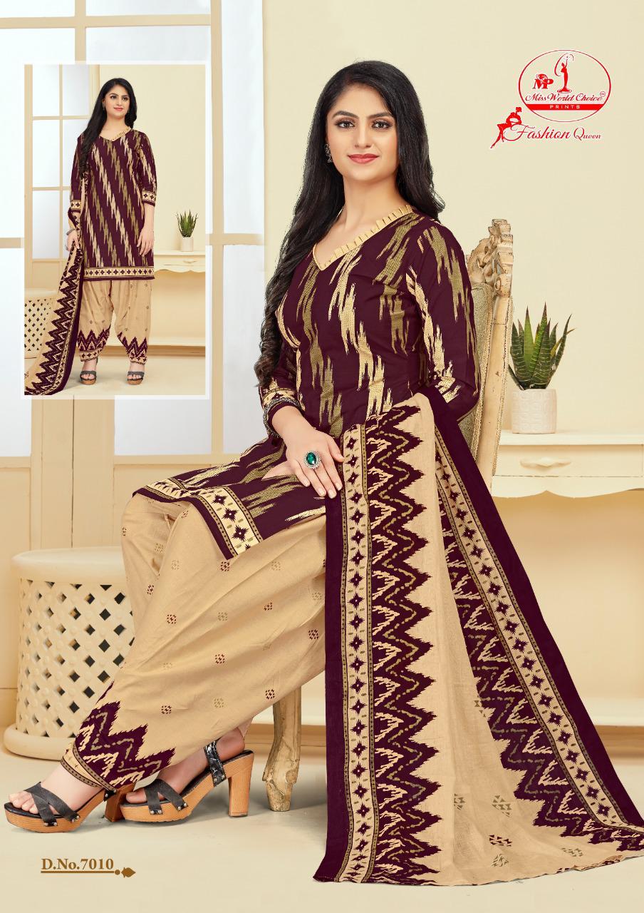 Miss World Fashion Queen 7 Casual Daily Wear Cotton Printed Designer Dress Material Collection